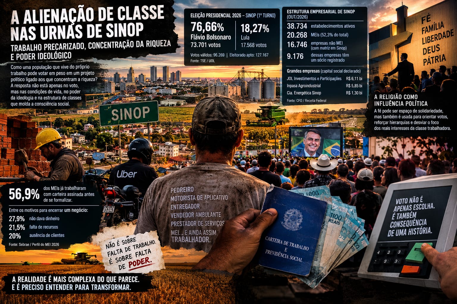 A alienação de classe nas urnas de Sinop: trabalho precarizado, concentração da riqueza e poder ideológico