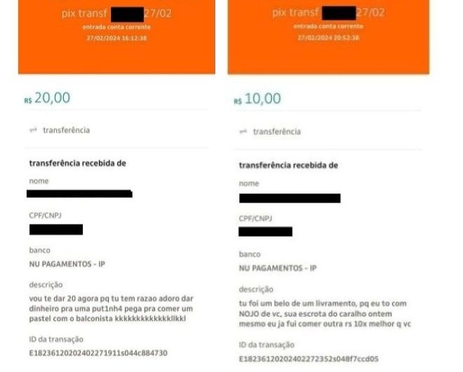 Homem é condenado a indenizar ex-namorada por ofensas via Pix